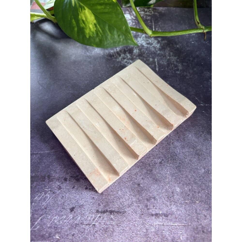 Handmade Soap Dish Cement Soap Holder Bathroom Kitchen Self Draining